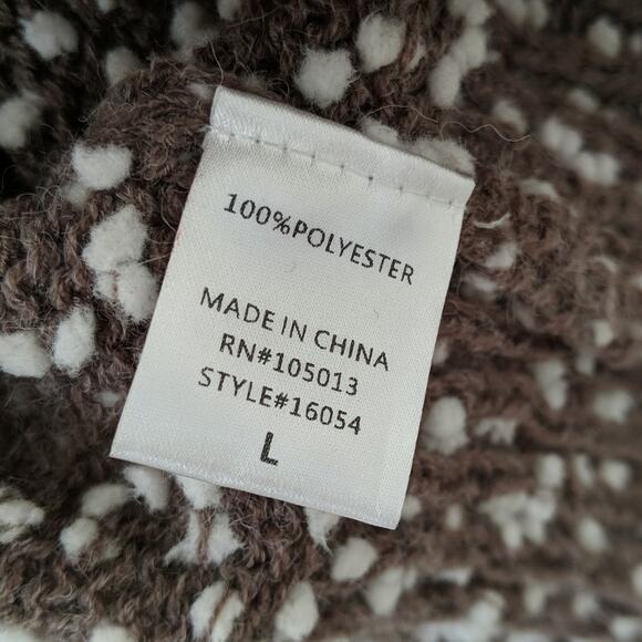 Andree By Unit Bobble Speckled Long Sleeve Sweater Womens Large Brown Textured - Picture 5 of 6